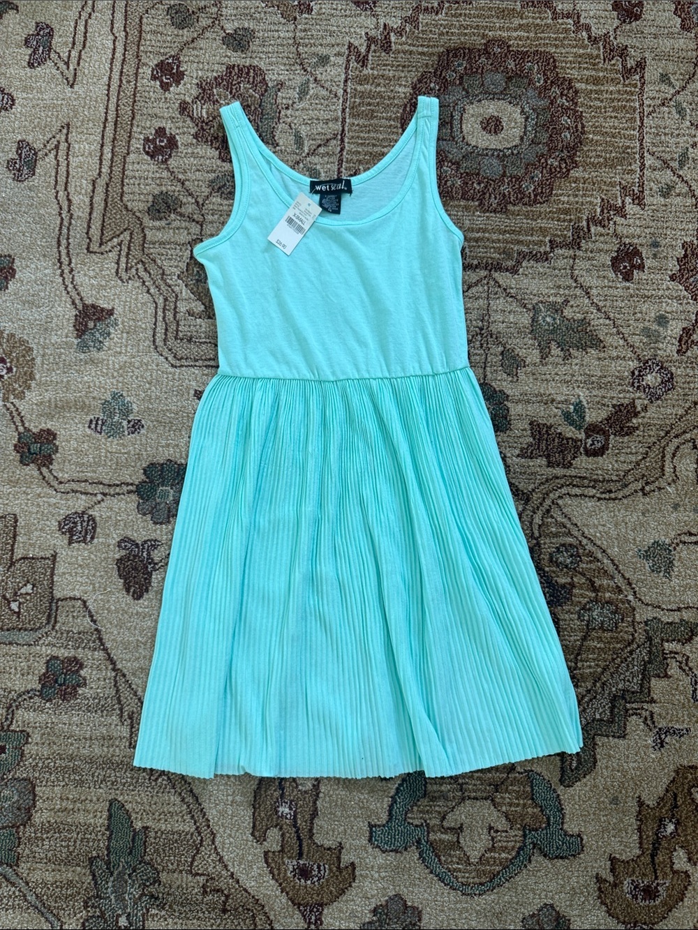 NWT wet seal sea glass pleated flip tank XS